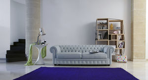 sofá Chesterfield / de cuero / 2 plazas / gris