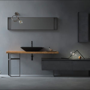 encimera de lavabo de madera maciza