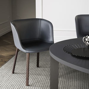 silla contemporánea / tapizada / con reposabrazos / de tejido