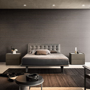 cama de matrimonio / contemporánea / tapizada / con cabecero