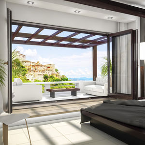 cortina de cristal plegable