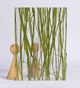panel decorativo acrílico / para interiores / liso / con implante de planta natural