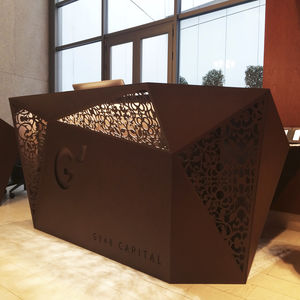 mostrador de recepción de aluminio