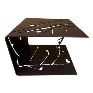 mesita auxiliar de diseño original / de aluminio / rectangular / de exterior