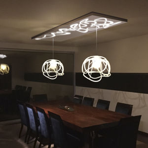 lámpara suspendida / de diseño original / de metal / LED