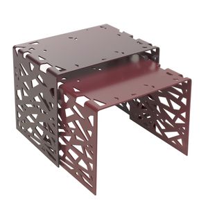 mesita auxiliar de diseño original / de metal / de aluminio / rectangular