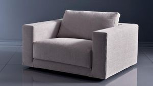 sillón contemporáneo / de tejido / con revestimiento removible