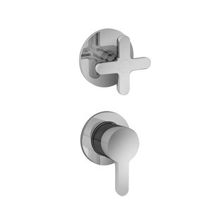 grifo monomando para ducha / de pared / encastrable / de metal cromado