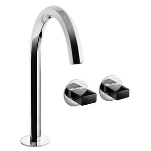 grifo mezclador para lavabo / de libre instalación / de pared / de metal cromado