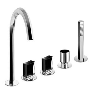 grifo mezclador para bañera / de libre instalación / de metal cromado / de baño