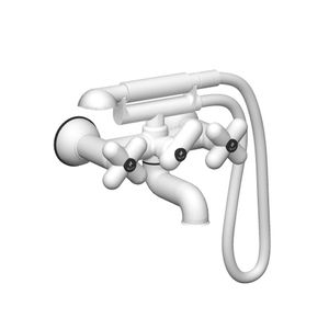 grifo mezclador para bañera / de pared / de metal cromado / de baño