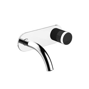 grifo monomando para lavabo / de pared / de metal cromado / de baño