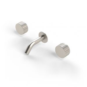 grifo mezclador para lavabo / de pared / de acero / de baño
