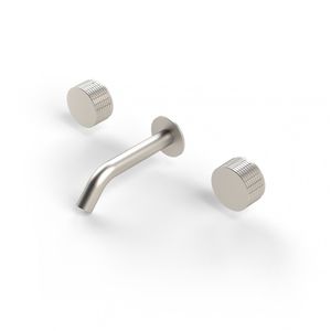 grifo mezclador para lavabo / de pared / de acero / de baño