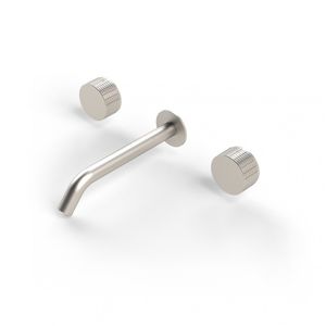 grifo mezclador para lavabo / de pared / de acero / de baño