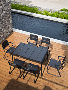mesa contemporánea / rectangular / de jardín
