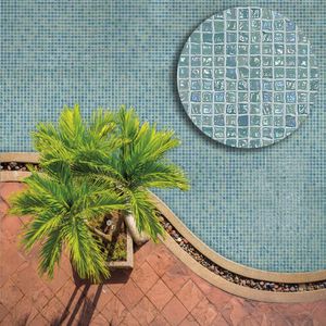 mosaico para piscina / de pared / de vidrio / con motivos