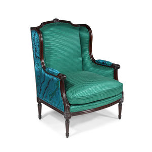 sillón de estilo Luis XVI / de tejido / de cuero / de roble