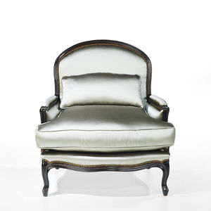 sillón de estilo Luis XV / de tejido / de cuero / de roble