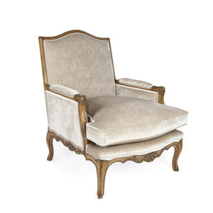 sillón de estilo francés / de tejido / de cuero / de roble