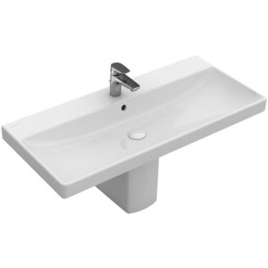 lavabo encastrable / rectangular / de cerámica / contemporáneo