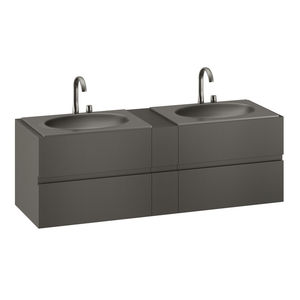 mueble de lavabo doble / suspendido / de MDF / moderno