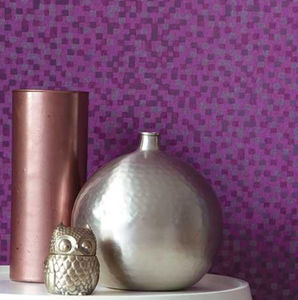papel pintado contemporáneo / de rayas / con motivos geométricos / de color liso