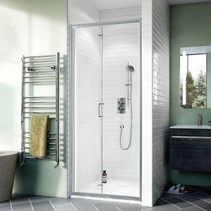 cabina de ducha de vidrio / para ducha empotrada / con puerta plegable