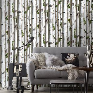 papel pintado moderno / con motivos de la naturaleza / panorámico / verde