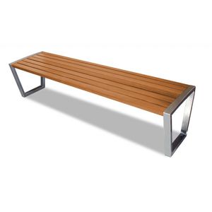 banco público / contemporáneo / de madera exótica / de acero inoxidable