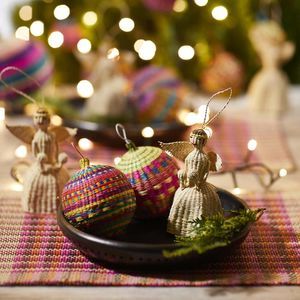 decoración de Navidad de fibras vegetales