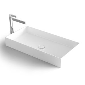 lavabo sobre encimera / rectangular / de mineral compuesto / de resina