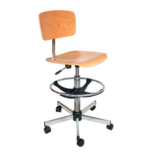 silla de trabajo de acero cromado