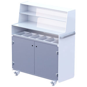 vitrina de bufé neutra con rueda
