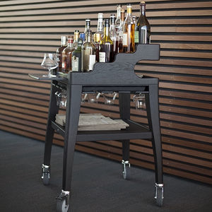 carrito para bebidas / para el sector servicios / de madera / de mineral compuesto
