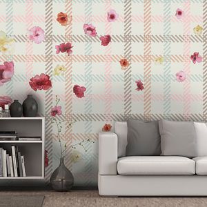 papel pintado vintage / de vinilo / de poliéster / con motivos florales