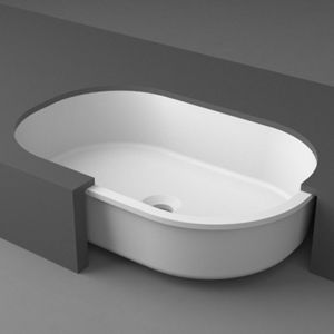 lavabo bajo encimera / ovalado / de material compuesto / contemporáneo