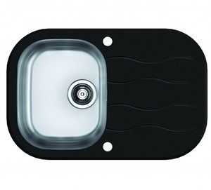 fregadero de 1 cubeta / de acero inoxidable / empotrable / ovalado