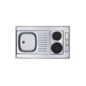 placa de cocina eléctrica / de acero inoxidable / 2 fuegos