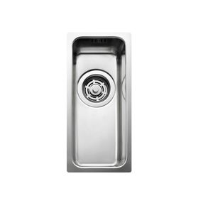 fregadero de 1 cubeta / de acero inoxidable / bajo encimera / sin escurreplatos