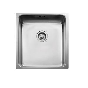 fregadero de 1 cubeta / de acero inoxidable / bajo encimera / sin escurreplatos