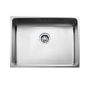 fregadero de 1 cubeta / de acero inoxidable / bajo encimera / sin escurreplatos