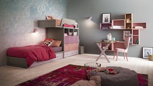habitación para niños de madera