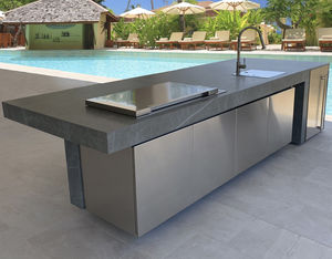 isla de cocina de acero inoxidable