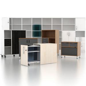 cajonera de oficina de madera / con 1 cajón / con 2 cajones / con ruedas