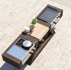 isla de cocina de mineral compuesto
