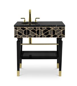 lavabo de pie / rectangular / de mármol / clásico