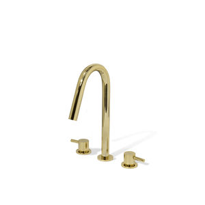 grifo mezclador para lavabo / en encimera / de latón / de baño