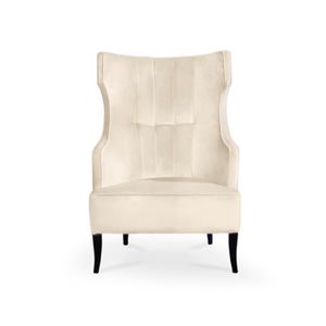 sillón clásico / de algodón / de terciopelo / con respaldo alto