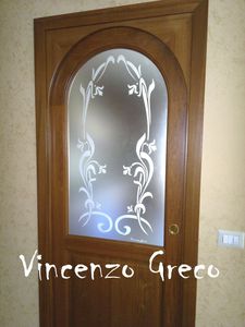 panel de vidrio decorado